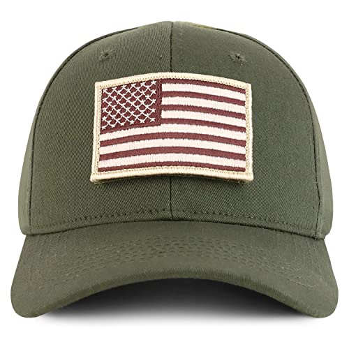Trendy Apparel Shop Desert USA Flag Patch Tactical Cap, Fits Child to Adult 2XL