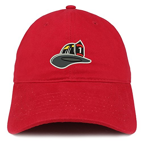 Trendy Apparel Shop Fire FD Hat Embroidered Brushed Cotton Dad Hat Ball Cap - Red