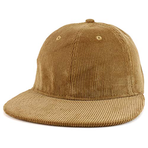 Trendy Apparel Shop 100% Cotton Corduroy Casual Flatbill Baseball Cap