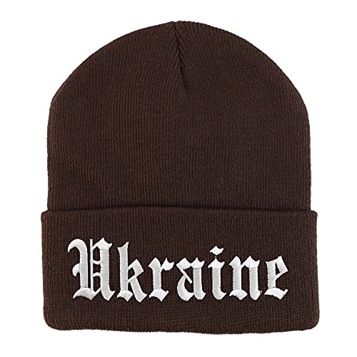 Trendy Apparel Shop Ukraine Old English Embroidered Long Cuff Beanie