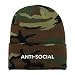 Trendy Apparel Shop Anti Social Embroidered Made in USA Camo Beanie