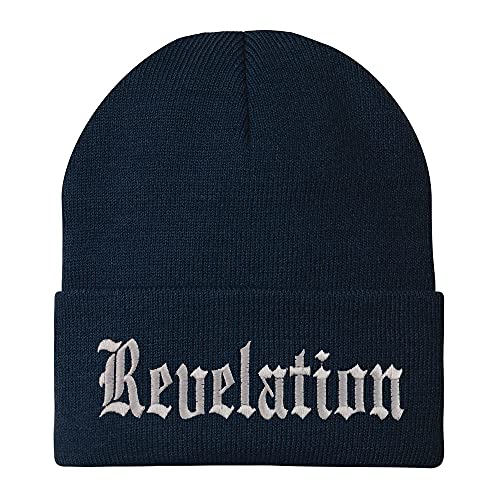 Trendy Apparel Shop Revelations Old English Embroidered Long Cuff Beanie