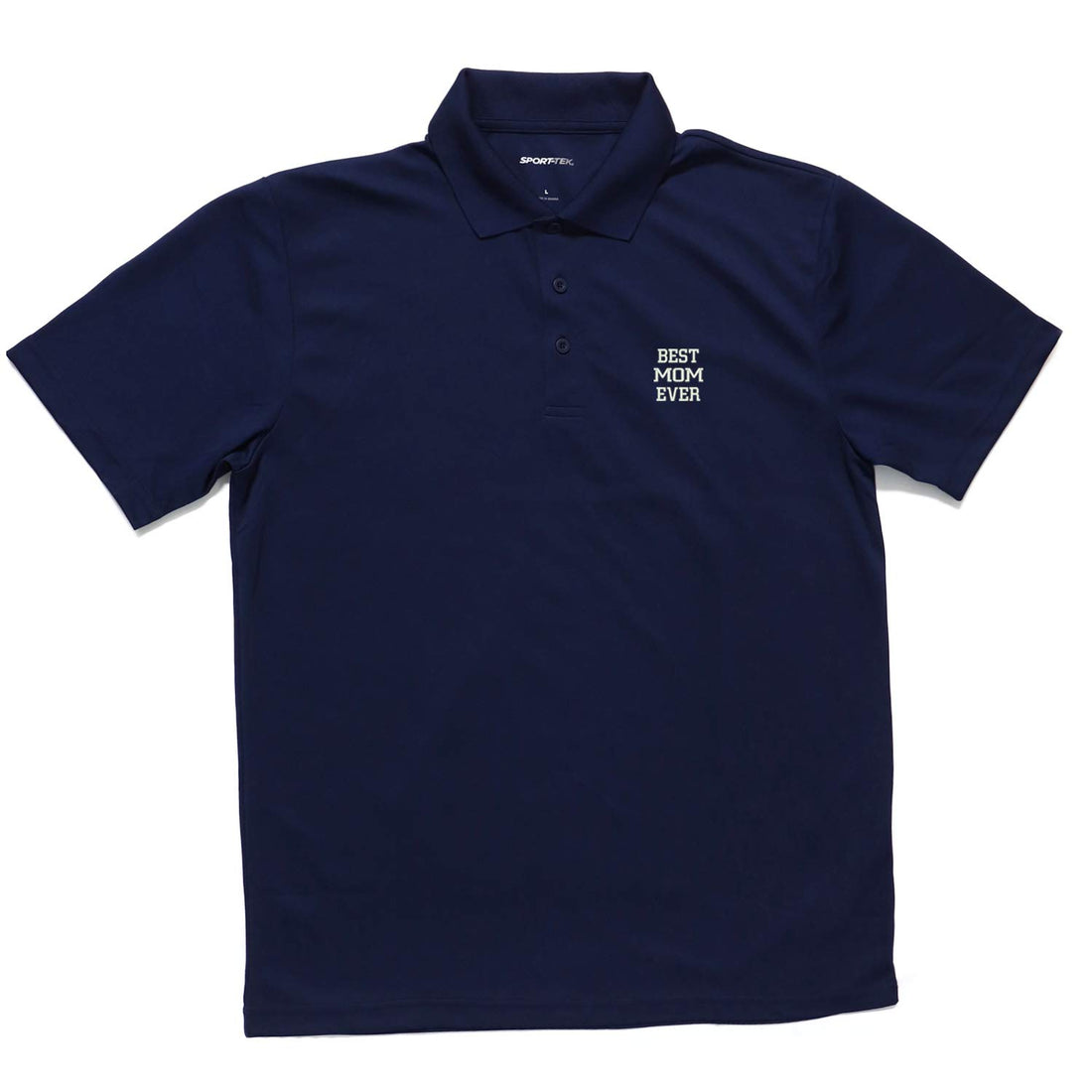 Trendy Apparel Shop Best Mom Ever Embroidered Flat Back Polyester Collared Polo Shirt