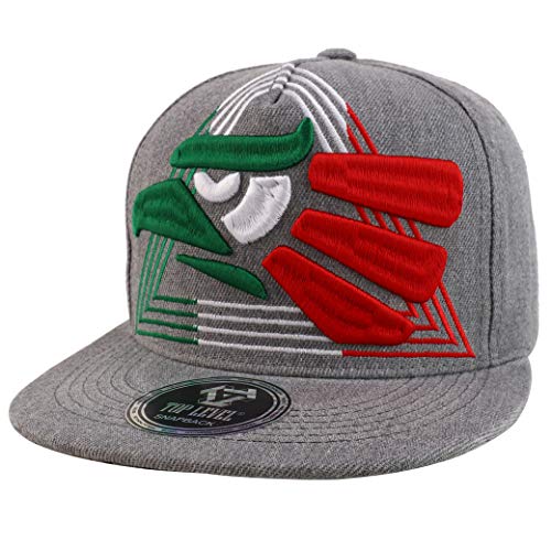 Trendy Apparel Shop Mexico Eagle Triangle Embroidered 5 Panel Flatbill Snapback Baseball Cap