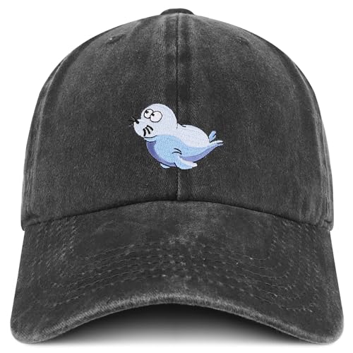 Trendy Apparel Shop Seal Cartoon Patch Pigment Dyed Soft Cotton Baseball Cap
