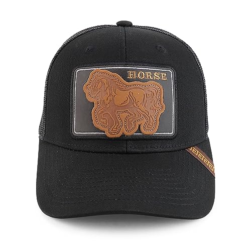 Trendy Apparel Shop Horse Patch Structured Curved Bill Mesh Snapback Baseball Cap
