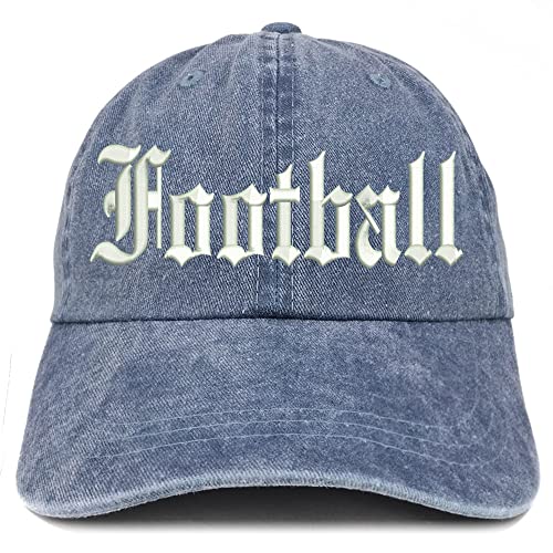 Trendy Apparel Shop Old English Football Washed Pigment Dyed Baseball Cap