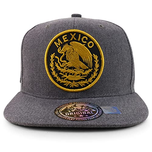Trendy Apparel Shop Cities of Mexico Circular Logo Embroidered Flatbill Snapback Baseball Cap