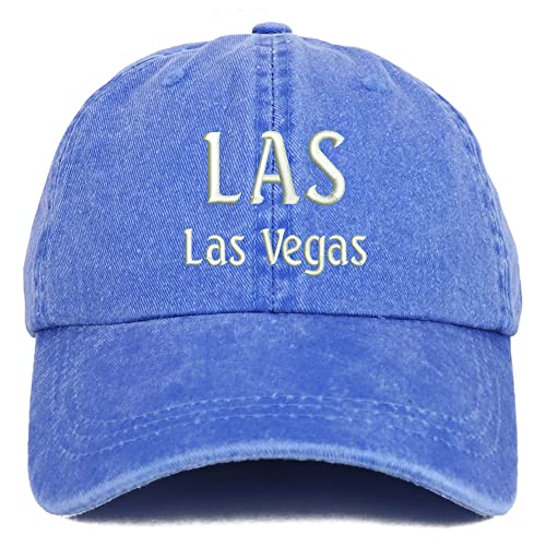 Trendy Apparel Shop LAS Las Vegas Embroidered Pigment Dyed Washed Baseball Cap