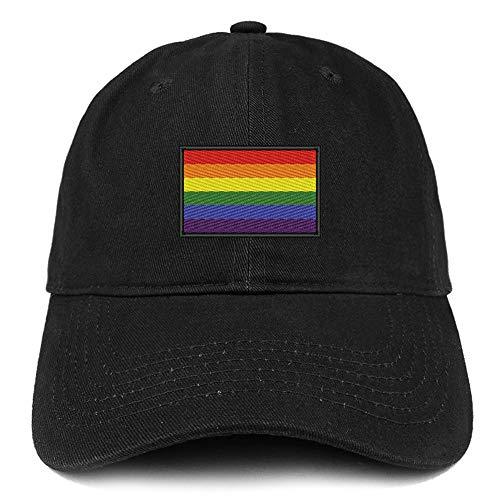 Trendy Apparel Shop Gay Pride Rainbow Flag Embroidered Cotton Dad Hat
