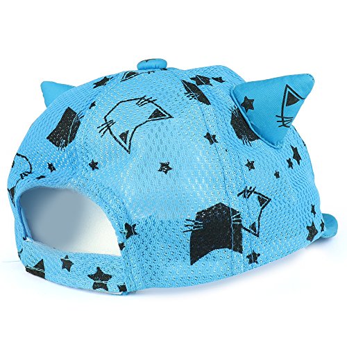 Trendy Apparel Shop Kitty Cat Ear Stitched Unstructured Mesh Back Infant to Toddler Baseball Cap