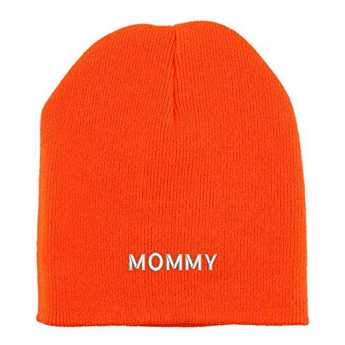 Trendy Apparel Shop Mommy Embroidered Made in USA Short Acrylic Knit Winter Beanie Hat