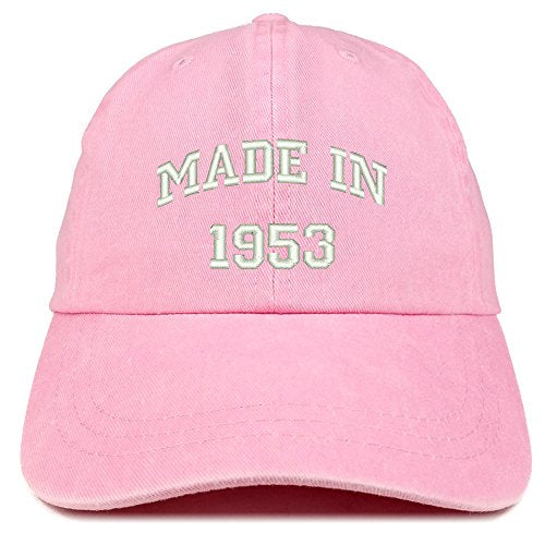 Trendy Apparel Shop Made in 1953 Text Embroidered 68th Birthday Washed Cap