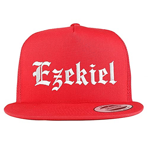 Trendy Apparel Shop Ezekiel Old English 5 Panel Flatbill Trucker Cap
