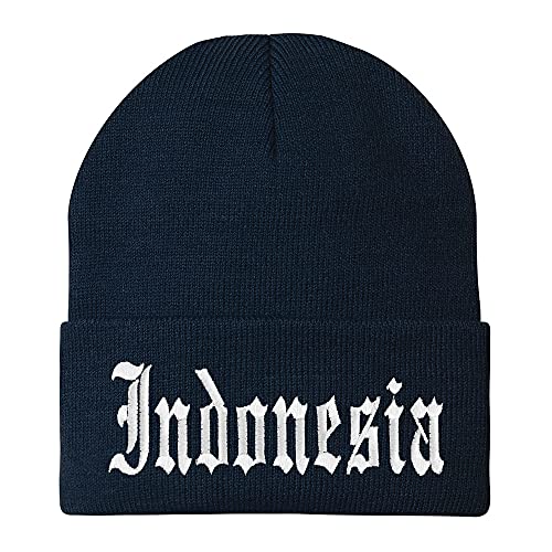 Trendy Apparel Shop Indonesia Old English Embroidered Long Cuff Beanie