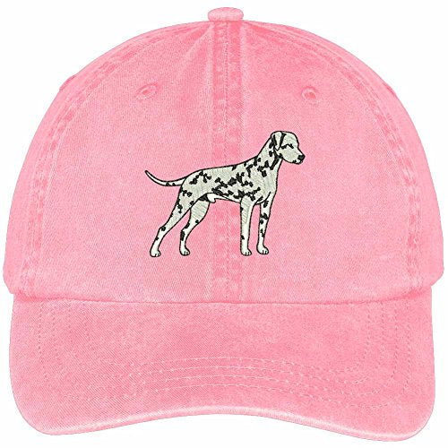Trendy Apparel Shop Dalmatian Embroidered Dog Theme Low Profile Dad Hat Cotton Cap - Pink