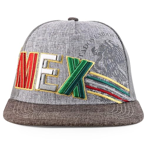Trendy Apparel Shop MEX 3D Embroidered Flatbill Snapback Cap
