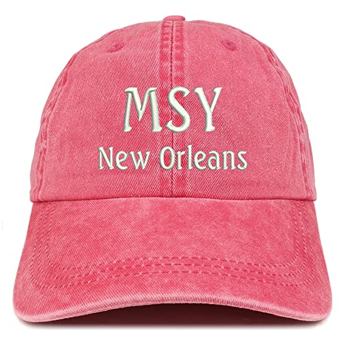 Trendy Apparel Shop MSY New Orleans Embroidered Pigment Dyed Washed Baseball Cap