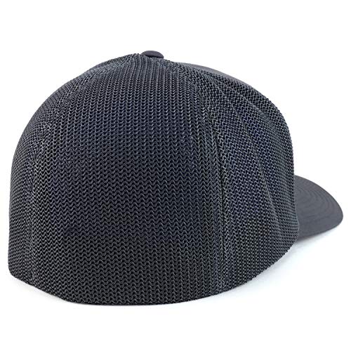 Trendy Apparel Shop Oversized XXL Dachshund Dog Embroiderd Structured Fitted Trucker Mesh Cap