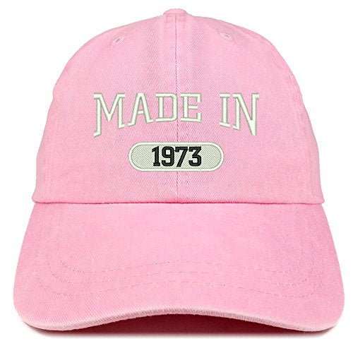 Trendy Apparel Shop Made in 1973 Embroidered 48th Birthday Washed Baseball Cap