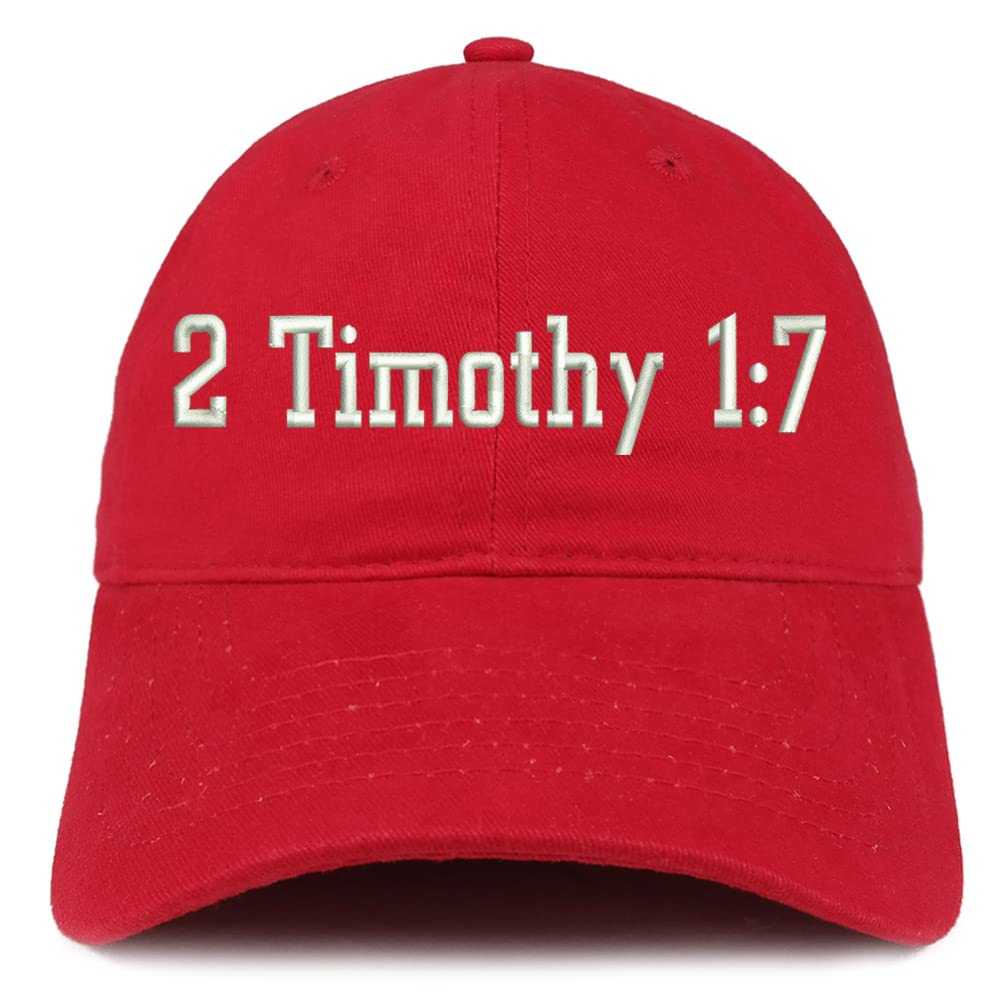 Trendy Apparel Shop 2 Timothy 1: 7 Low Profile Soft Cotton Baseball Cap