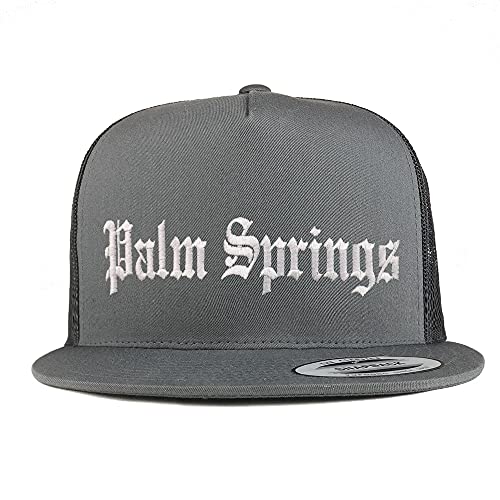 Trendy Apparel Shop Palm Springs Old English 5 Panel Flatbill Trucker Cap