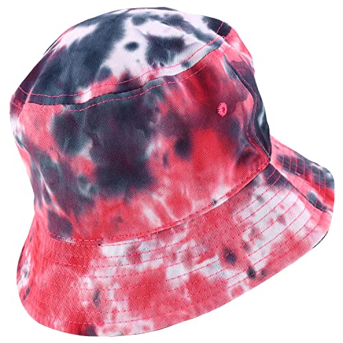 Trendy Apparel Shop Plain 100% Cotton Tie Dyed Patterned Summer Bucket Hat