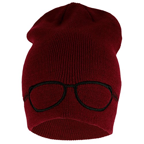 Trendy Apparel Shop Goggle Sunglasses Design Embroidered Acrylic Beanie