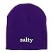 Trendy Apparel Shop Salty Embroidered Made in USA Short Acrylic Knit Winter Beanie Hat