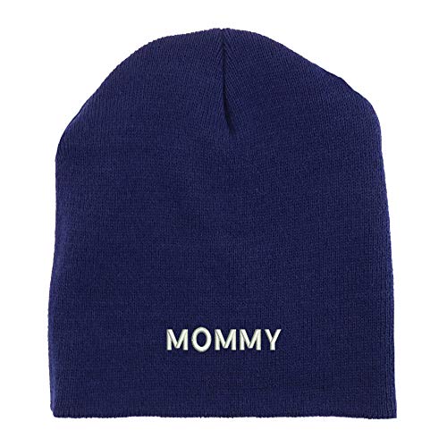 Trendy Apparel Shop Mommy Embroidered Made in USA Short Acrylic Knit Winter Beanie Hat