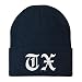 Trendy Apparel Shop Texas TX Old English Embroidered Long Cuff Beanie
