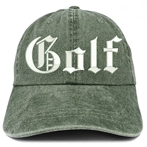 Trendy Apparel Shop Old English Golf Washed Pigment Dyed Baseball Cap