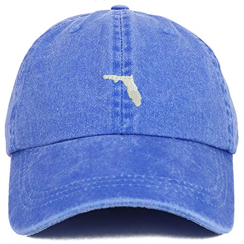 Trendy Apparel Shop Florida State Map Embroidered Washed Cotton Adjustable Cap