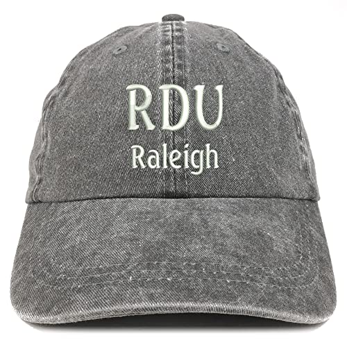Trendy Apparel Shop RDU Raleigh Embroidered Pigment Dyed Washed Baseball Cap