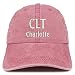 Trendy Apparel Shop CLT Charlotte Embroidered Pigment Dyed Washed Baseball Cap