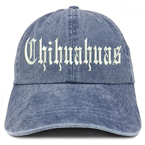 Trendy Apparel Shop Old English Chihuahuas Washed Pigment Dyed Baseball Cap