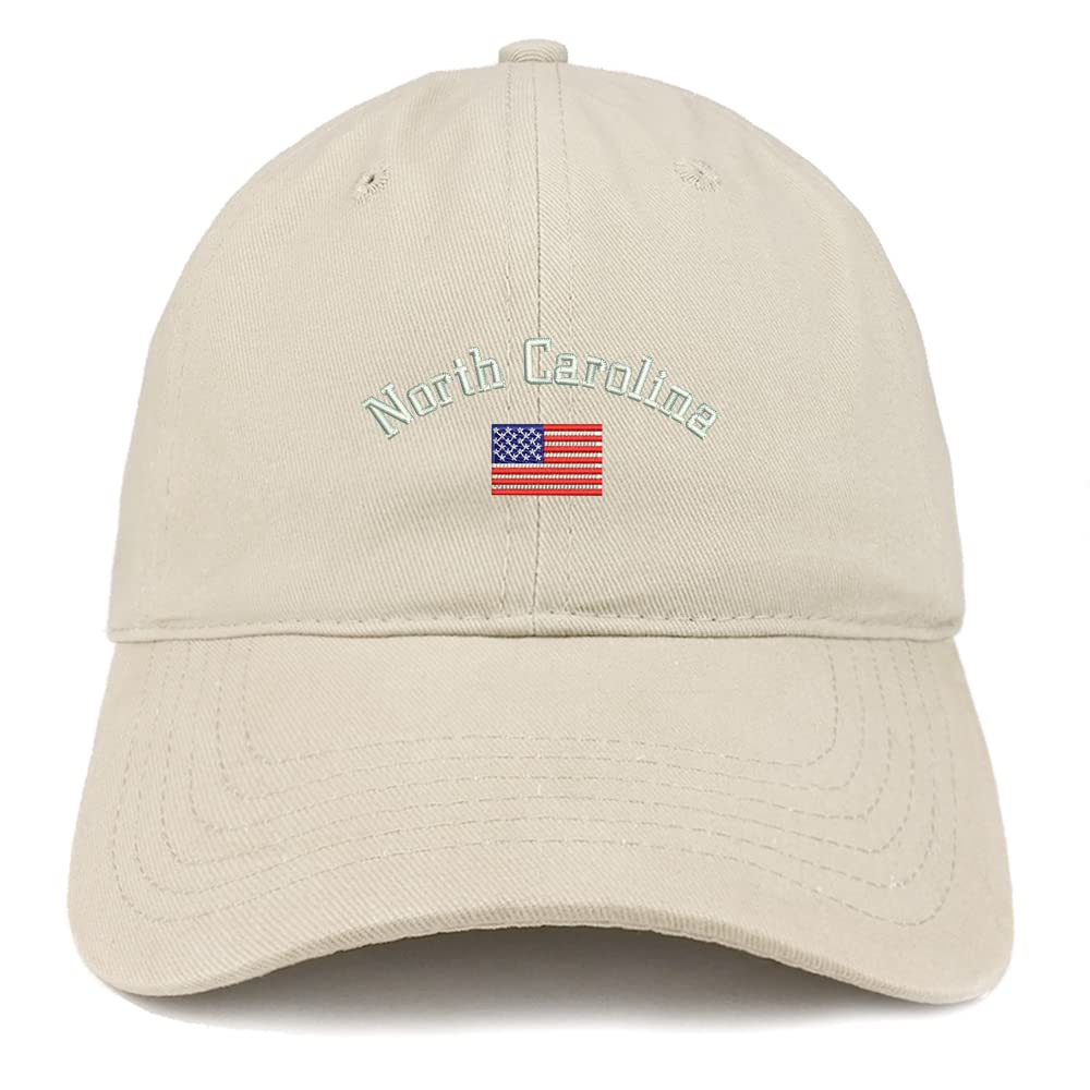 Trendy Apparel Shop North Carolina USA Flag Low Profile Soft Cotton Baseball Cap