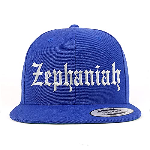 Trendy Apparel Shop Zephaniah Old English Embroidered Flatbill Snapback