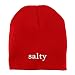 Trendy Apparel Shop Salty Embroidered Made in USA Short Acrylic Knit Winter Beanie Hat