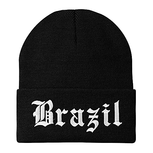 Trendy Apparel Shop Brazil Old English Embroidered Long Cuff Beanie