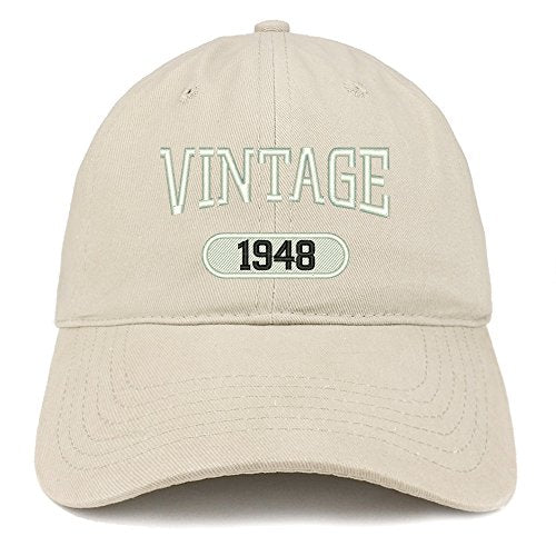 Trendy Apparel Shop Vintage 1948 Embroidered 73rd Birthday Relaxed Fitting Cotton Cap