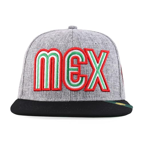 Trendy Apparel Shop MEX 3D Embroidered Flatbill Snapback Cap