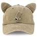 Trendy Apparel Shop Washed Cotton Cat Ear Baseball Cap with Sunglasses Holder