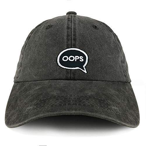 Trendy Apparel Shop Oops Patch Pigment Dyed Cotton Twill Unstructured Dad Hat