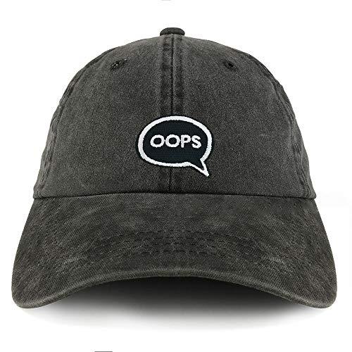Trendy Apparel Shop Oops Patch Pigment Dyed Cotton Twill Unstructured Dad Hat