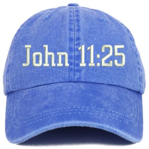 Trendy Apparel Shop John 11:25 Washed Pigment Dyed Baseball Cap