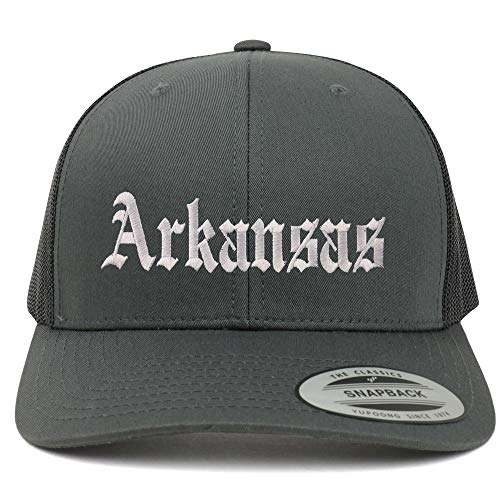 Trendy Apparel Shop Arkansas State Old English 6 Panel Trucker Mesh Cap