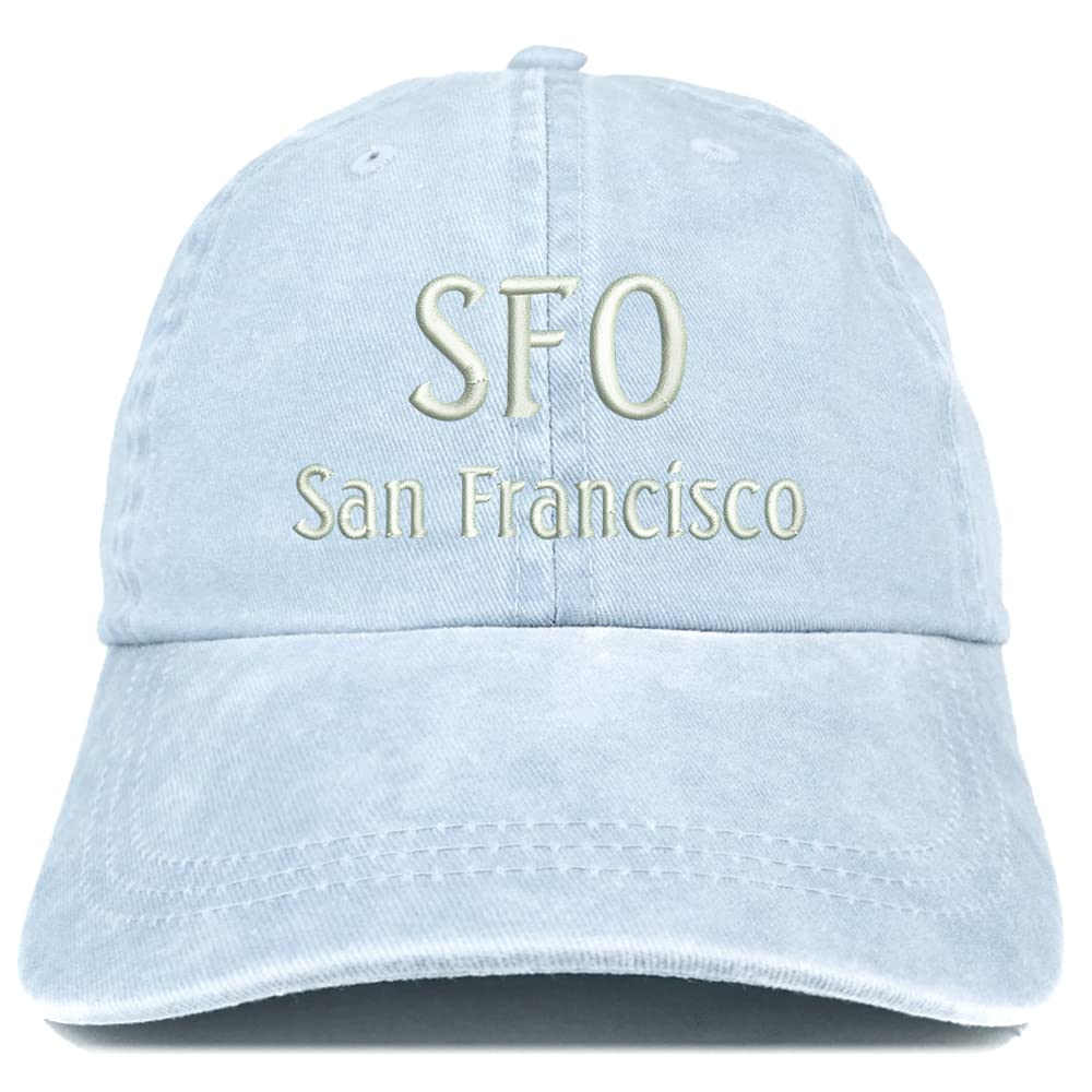 Trendy Apparel Shop SFO San Francisco Embroidered Pigment Dyed Washed Baseball Cap