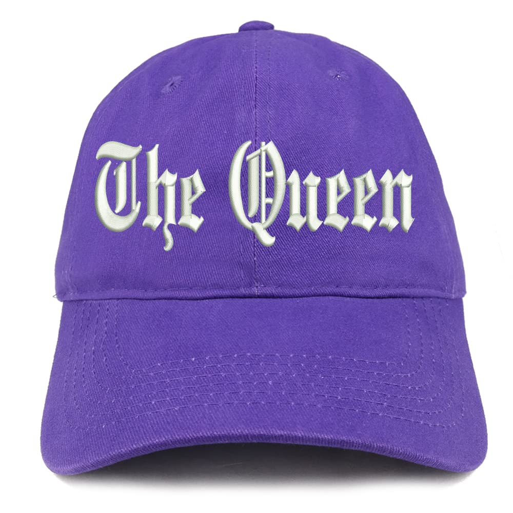Trendy Apparel Shop The Queen Old English Low Profile Soft Cotton Baseball Cap