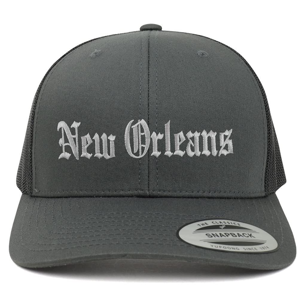 Trendy Apparel Shop New Orleans Old English 6 Panel Trucker Mesh Cap